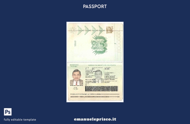 modello di passaporto boliviano in stile verificato